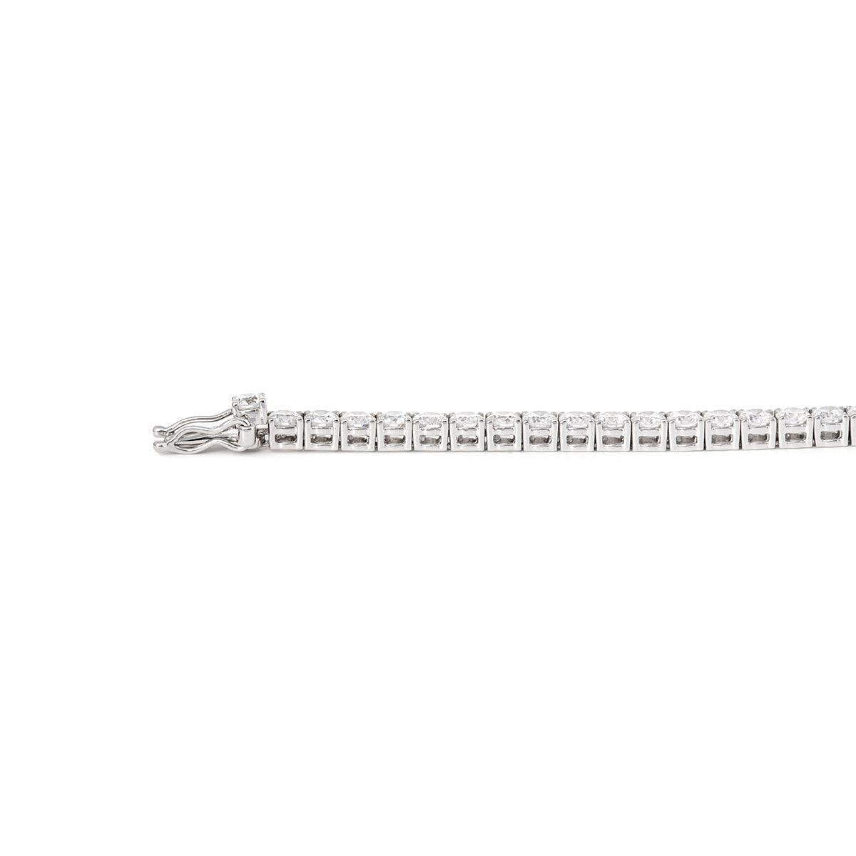 2.5mm Round Cut Lab Diamond 4 Prong Basket Tennis Bracelet Everyday Essential