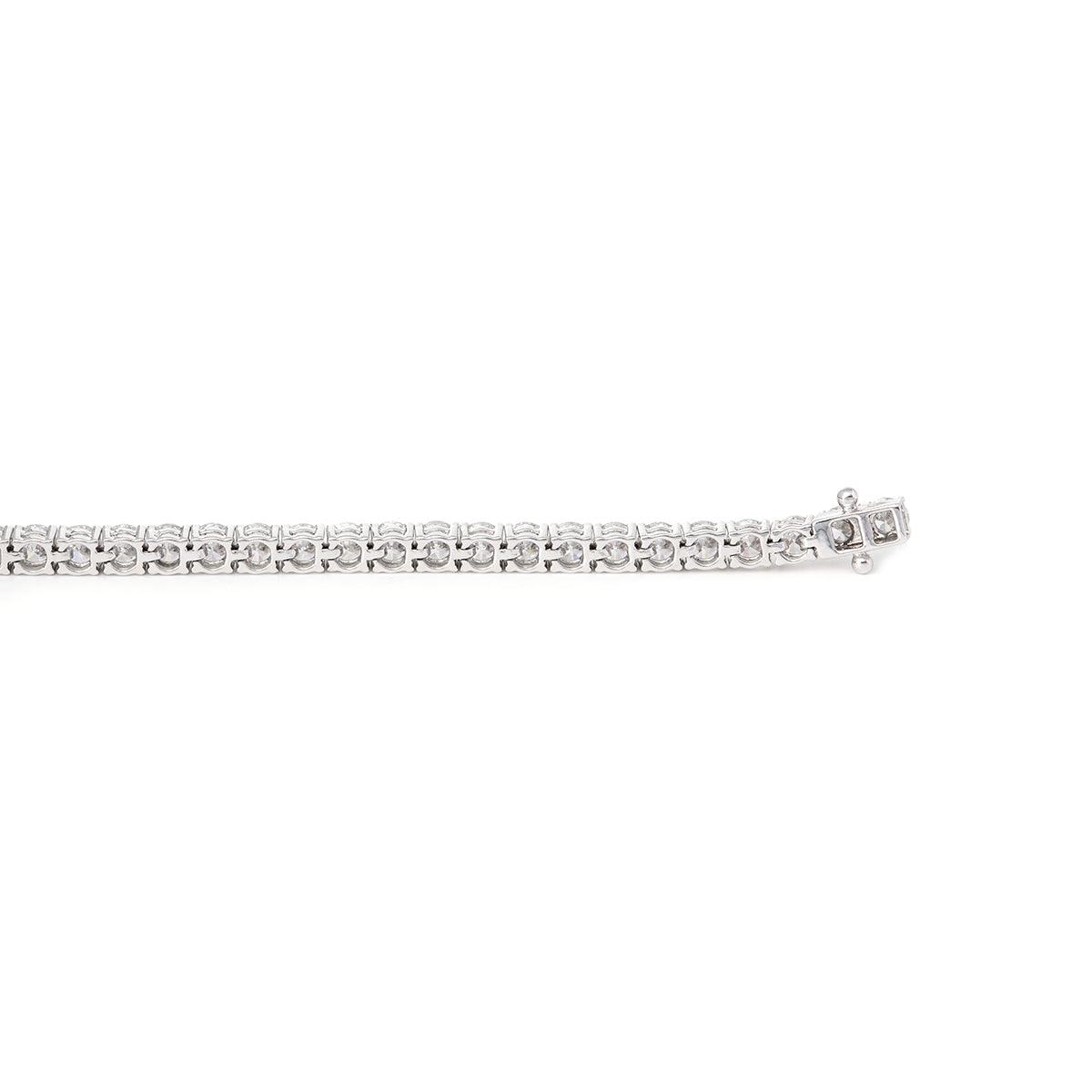 2.5mm Round Cut Lab Diamond 4 Prong Basket Tennis Bracelet Everyday Essential