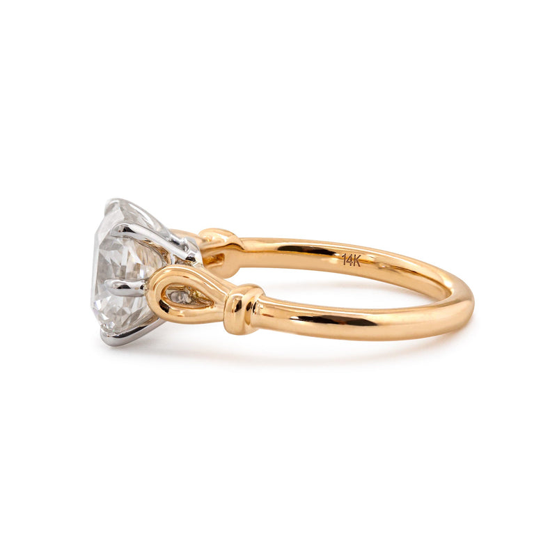 2.9CT Squral Radiant Cut Hearts & Arrows Two Tone Design Vintage Ring - FIORESE JEWELRY