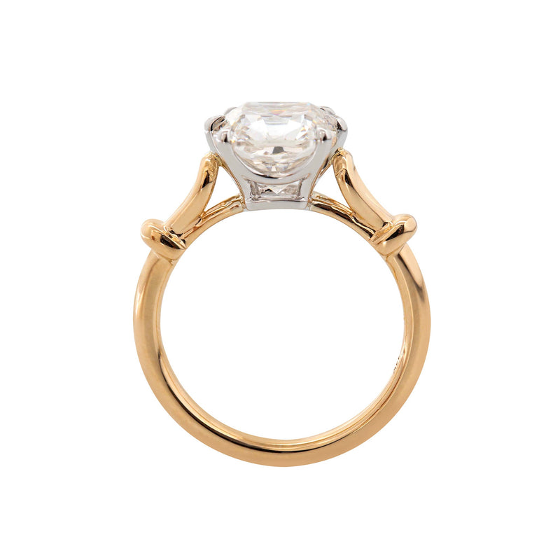 2.9CT Squral Radiant Cut Hearts & Arrows Two Tone Design Vintage Ring - FIORESE JEWELRY