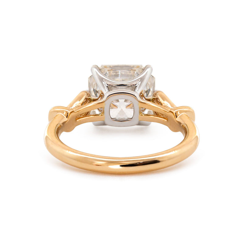 2.9CT Squral Radiant Cut Hearts & Arrows Two Tone Design Vintage Ring - FIORESE JEWELRY