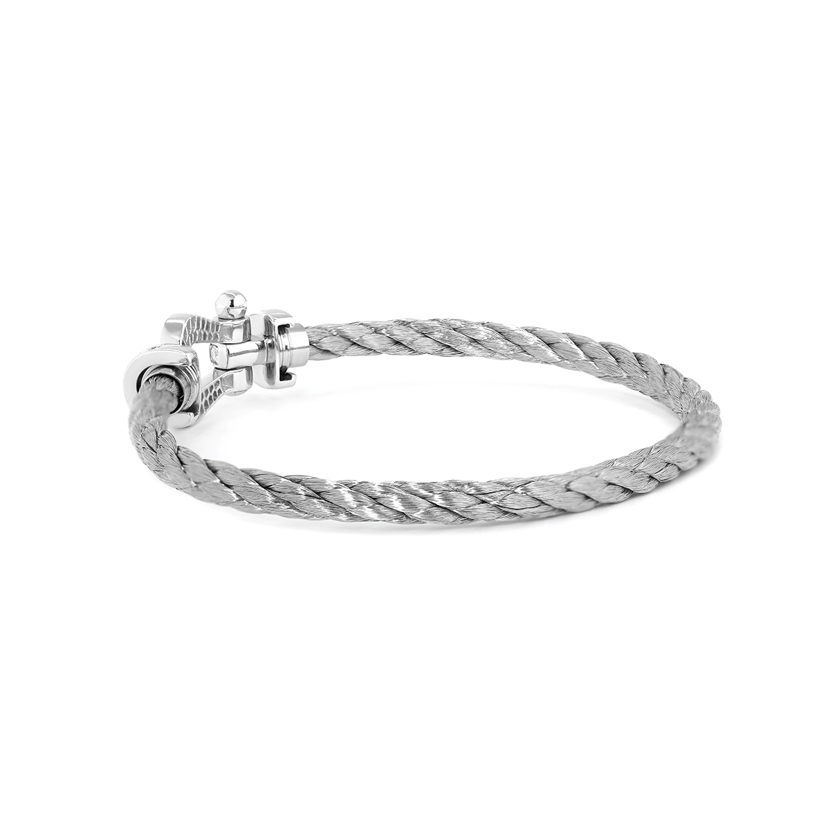 14K White Gold Round Lab Diamond Force Bracelet