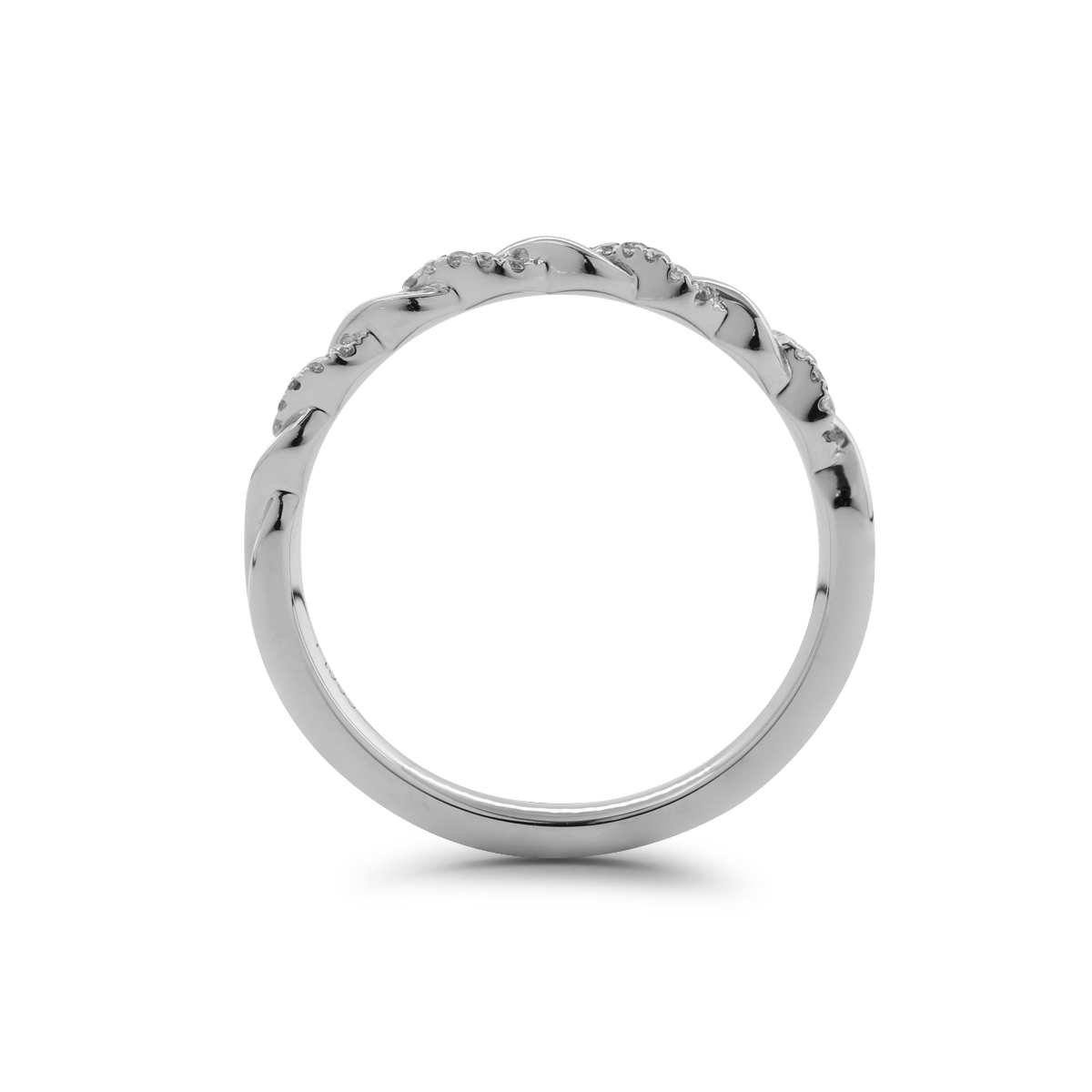 Platinum Round Lab Diamond Twist Ring Enhancer