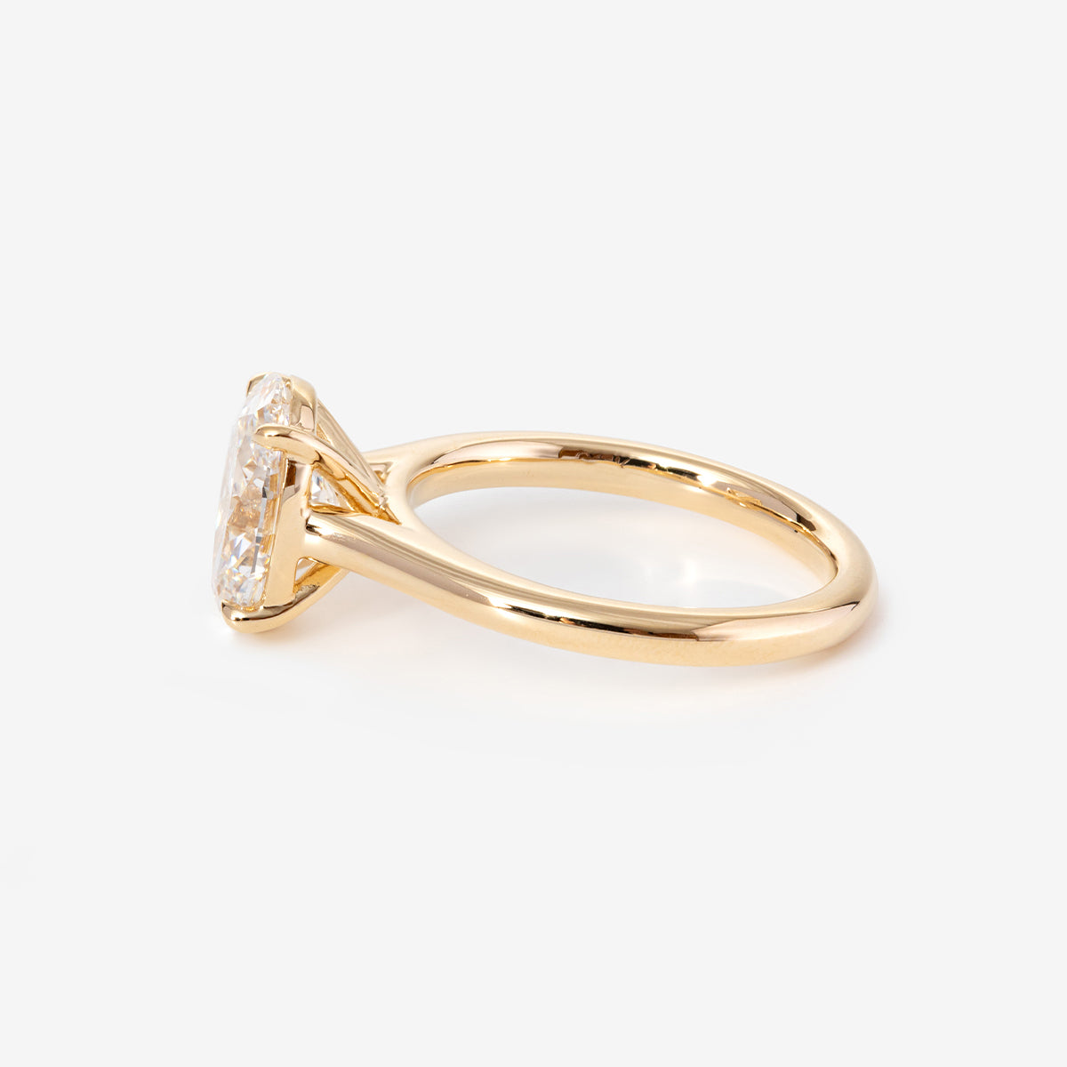 14K Yellow Gold 2ct Oval Cut Lab Diamond 4 Prong Solitaire Ring