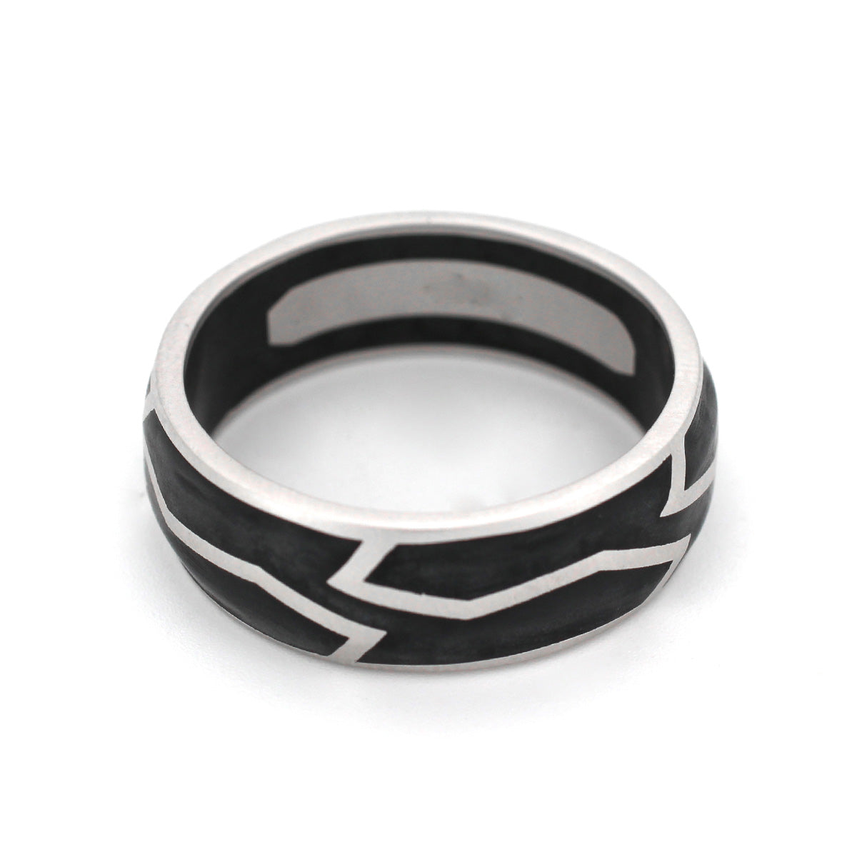 14K Gold Forged Carbon Men's Ring