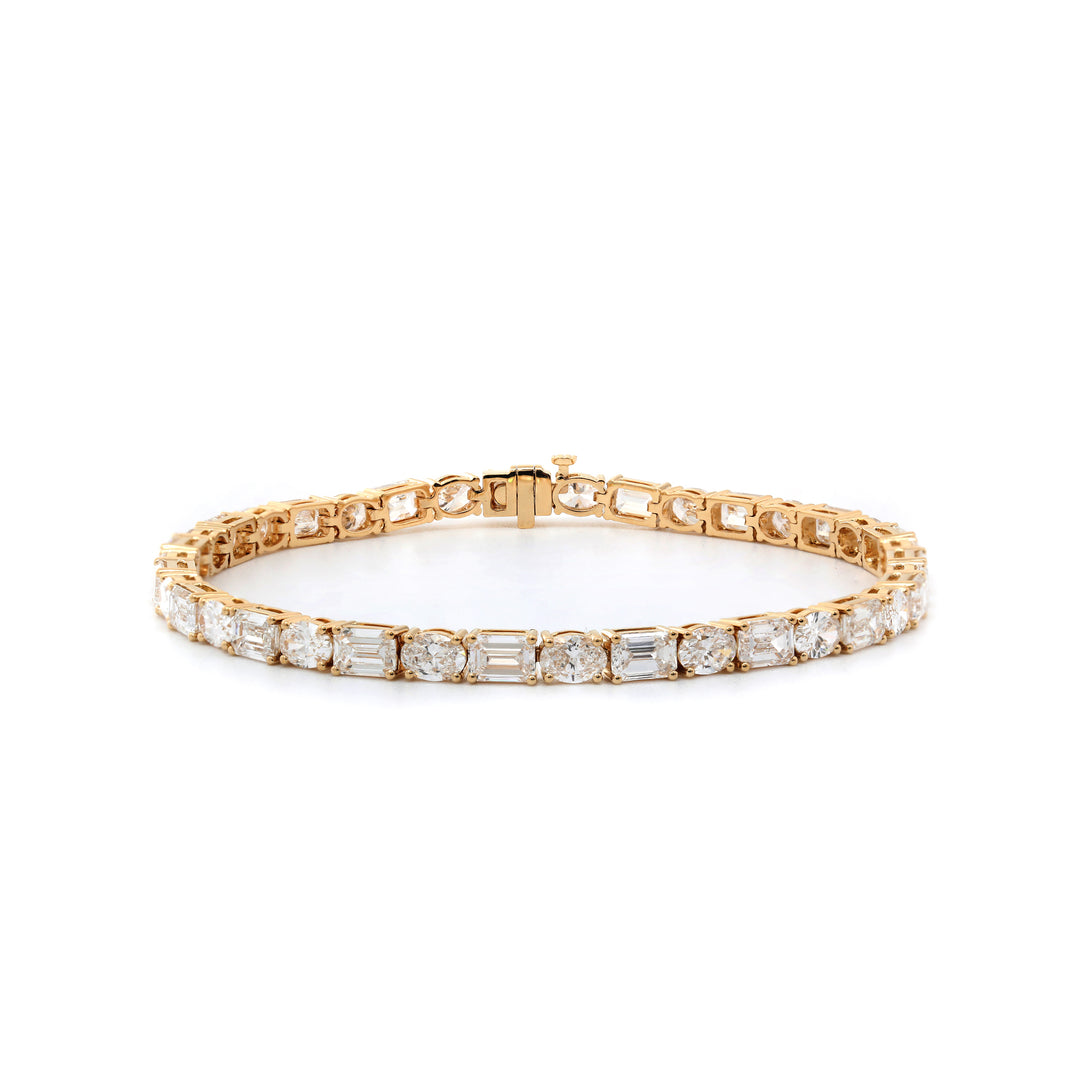 Oval- and Emerald-Cut Lab Diamond East-West Tennis Bracelet