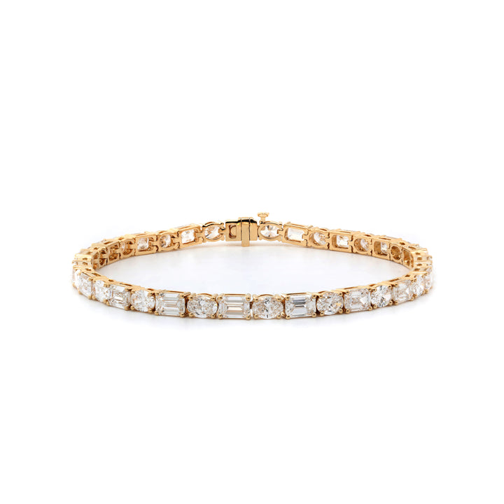 Oval- and Emerald-Cut Lab Diamond East-West Tennis Bracelet