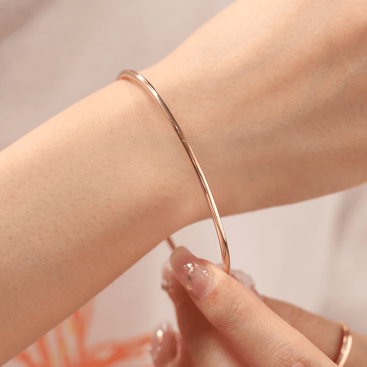 2mm Hollow Tube Bangle Bracelet - FIORESE JEWELRY
