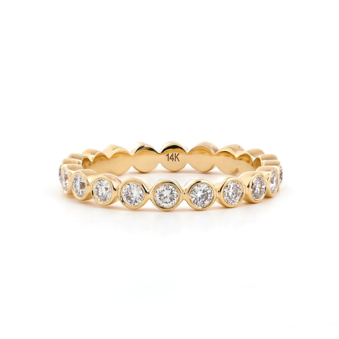 2mm Round Lab Diamond Bezel Eternity Ring - FIORESE JEWELRY