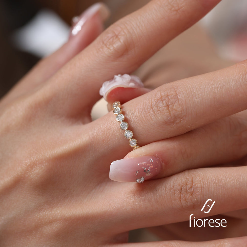 2mm Round Lab Diamond Bezel Eternity Ring - FIORESE JEWELRY