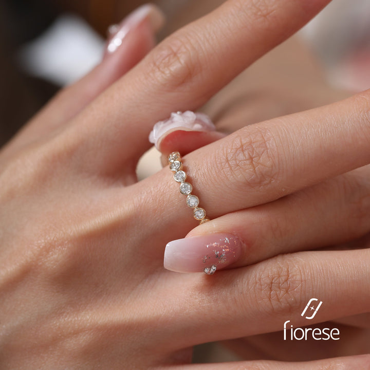 2mm Round Lab Diamond Bezel Eternity Ring - FIORESE JEWELRY
