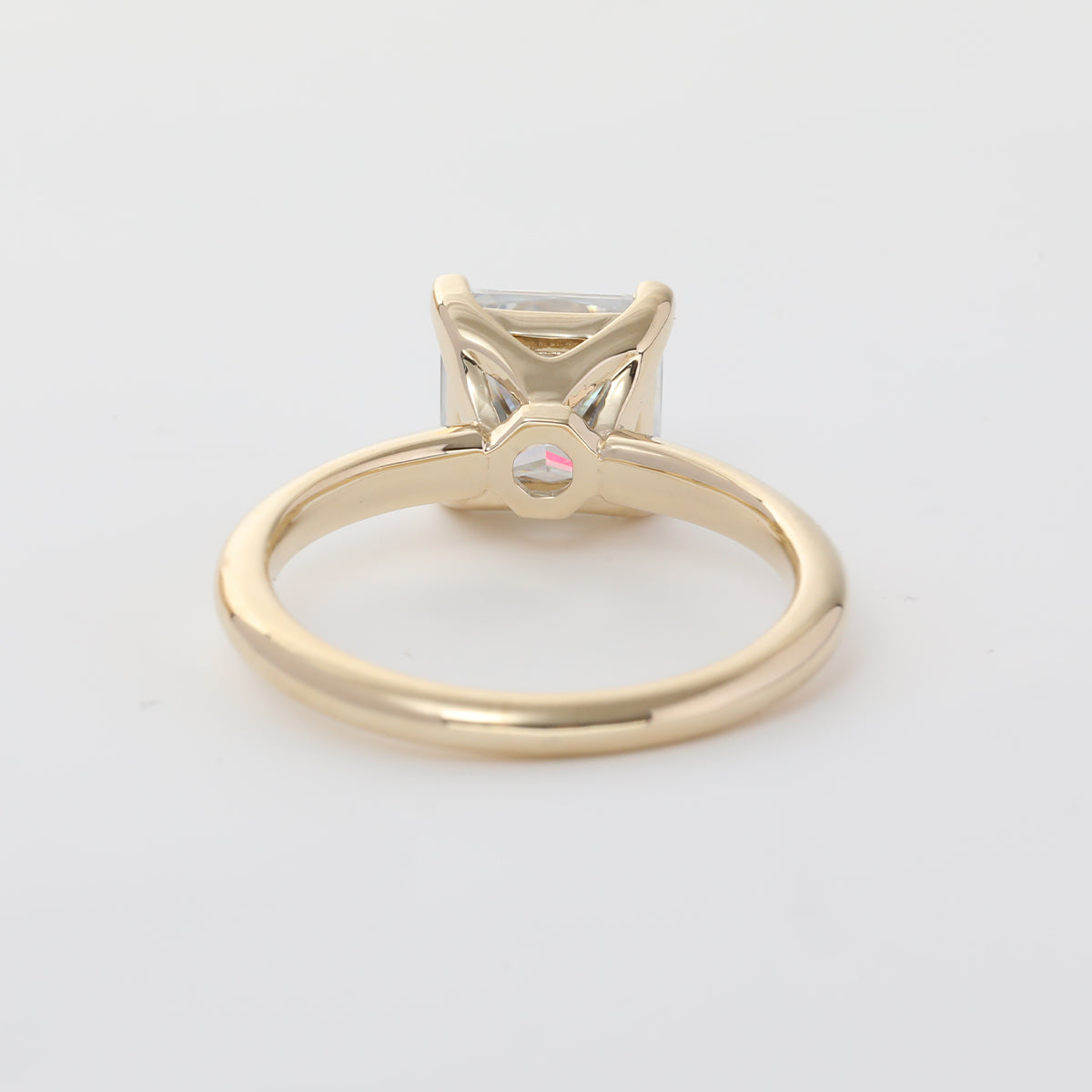 14K Yellow Gold 3ct Princess Cut Lab Diamond Solitaire Ring