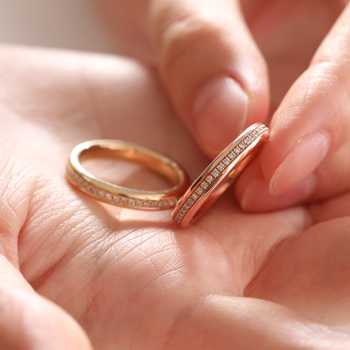 18K Yellow Gold Round Cut Lab Diamond Eternity Ring