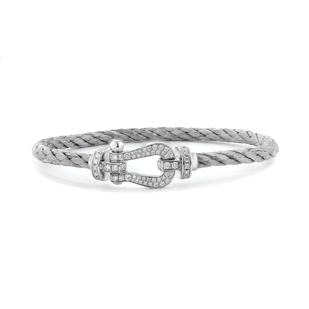 14K White Gold Round Lab Diamond Force Bracelet