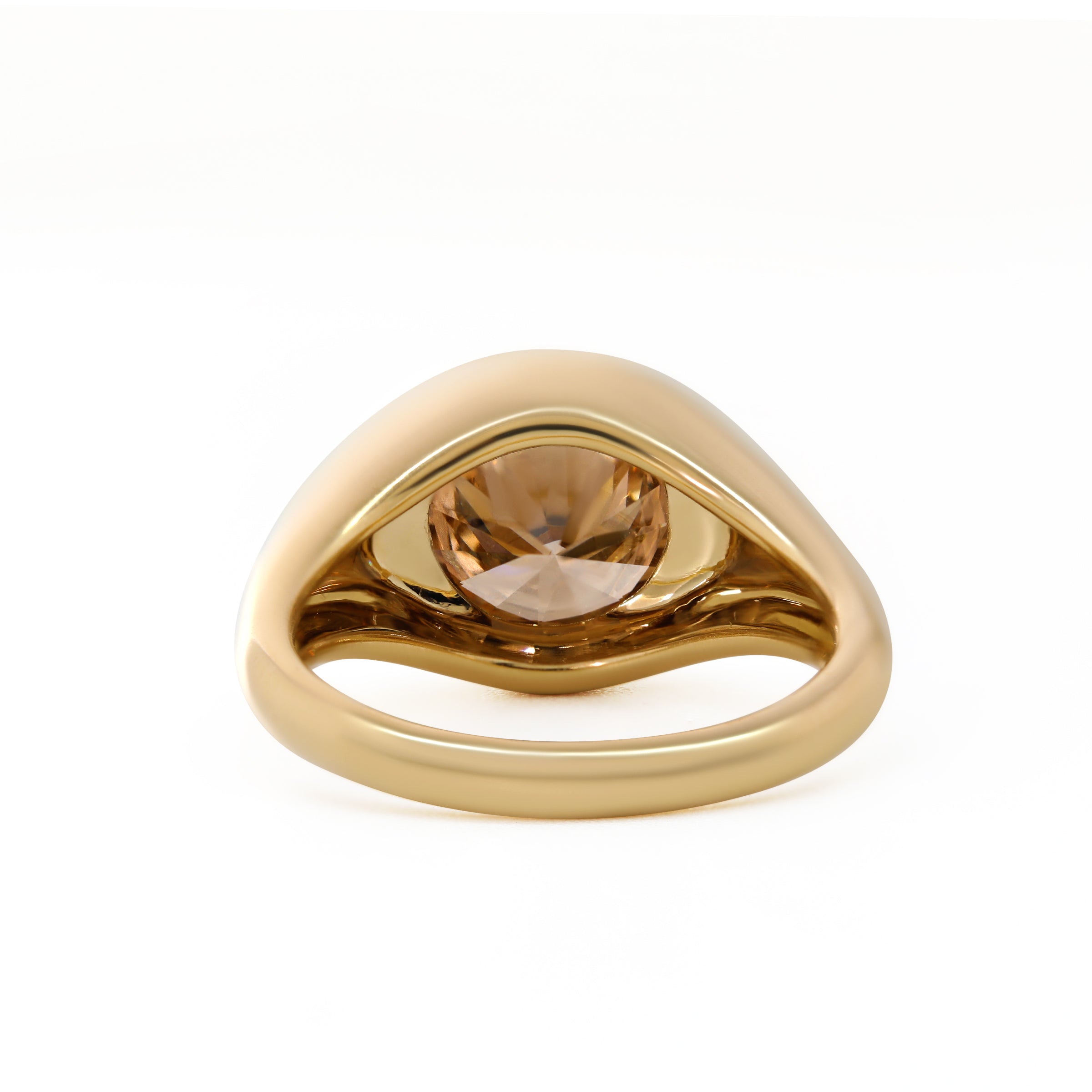 Round Brown Lab Diamond Solitaire Ring Inspired by Pantone 2025 