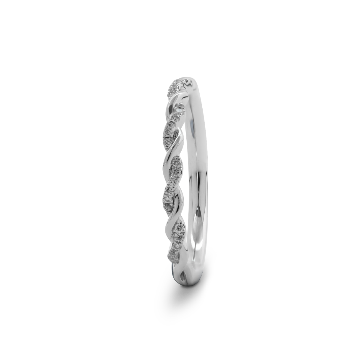 Platinum Round Lab Diamond Twist Ring Enhancer