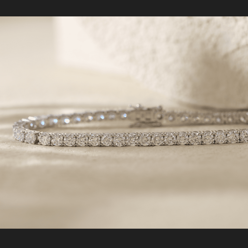 3mm Round Cut Lab Diamond 4 Prong Basket Tennis Bracelet Everyday Essential - FIORESE JEWELRY