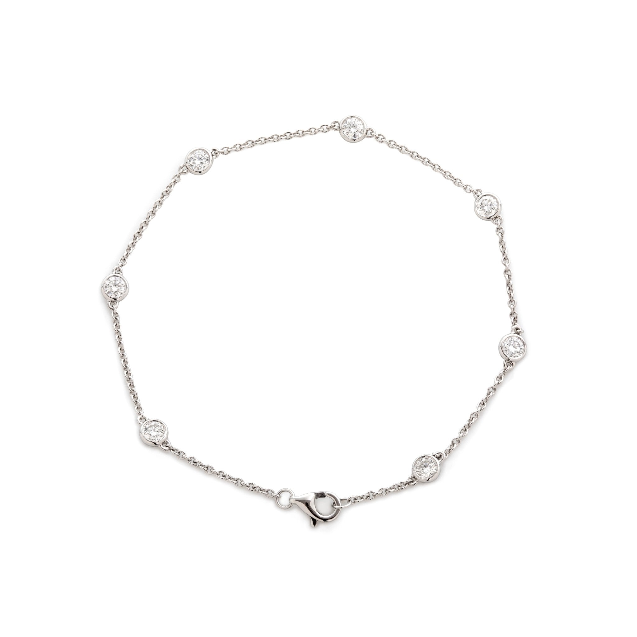 3mm Round Lab Diamond Bezel - Set Station Bracelet - FIORESE JEWELRY