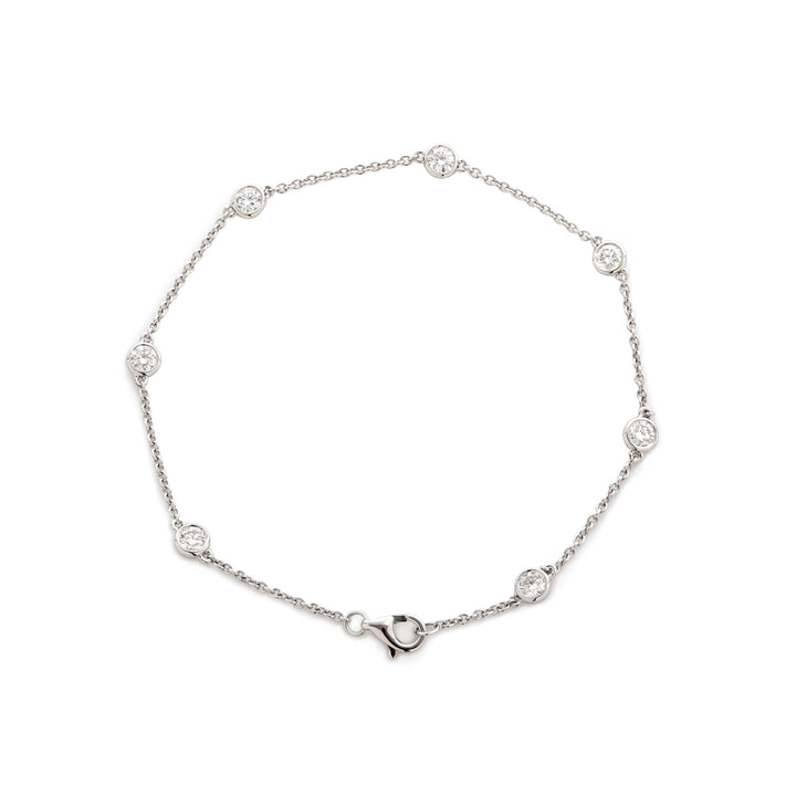 3mm Round Lab Diamond Bezel - Set Station Bracelet - FIORESE JEWELRY