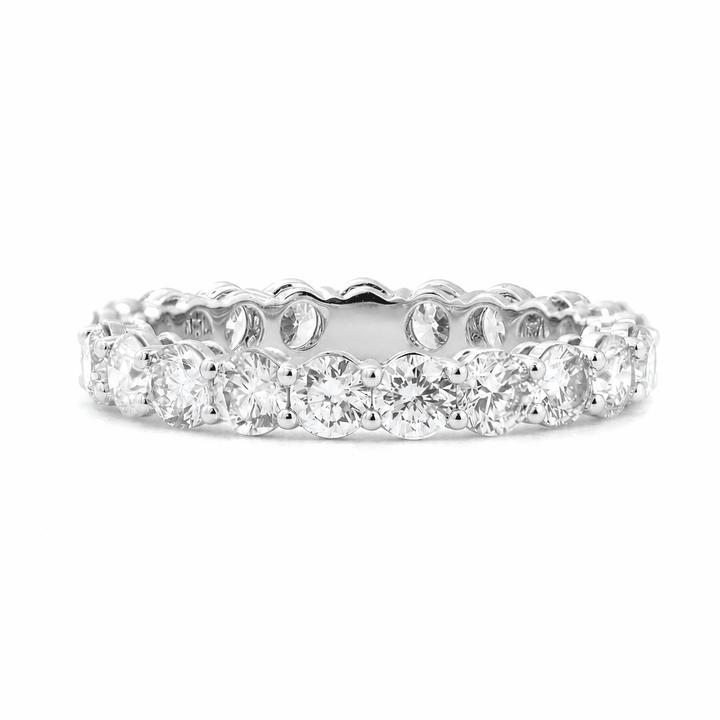 3mm Round Lab Diamond Eternity Ring with Shared Prong Basket Setting - FIORESE JEWELRY