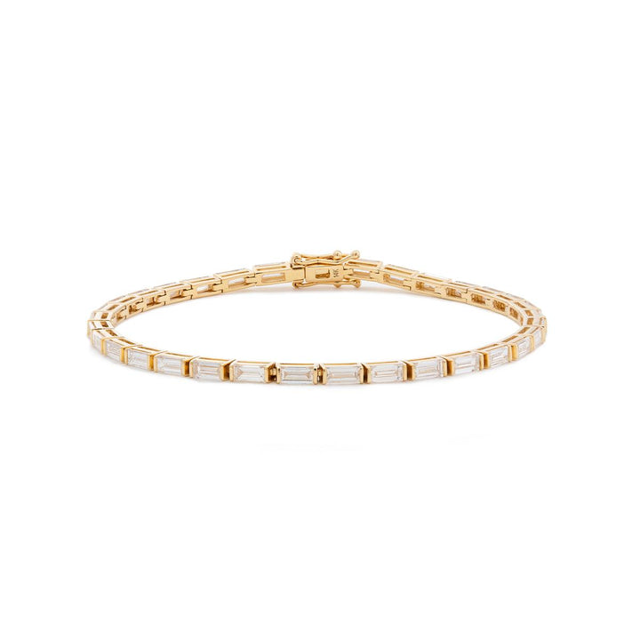 4×2mm Baguette Cut Lab Diamond Half - Bezel Basket Tennis Bracelet - FIORESE JEWELRY