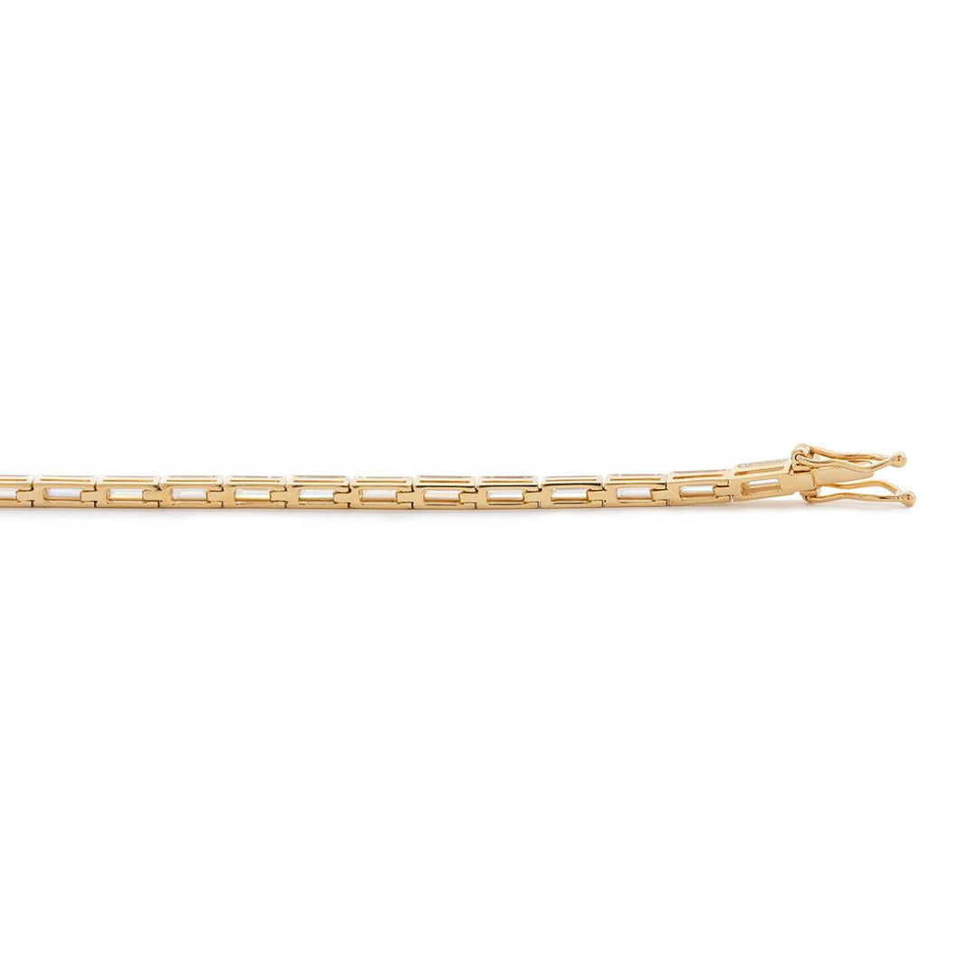 4×2mm Baguette Cut Lab Diamond Half - Bezel Basket Tennis Bracelet - FIORESE JEWELRY