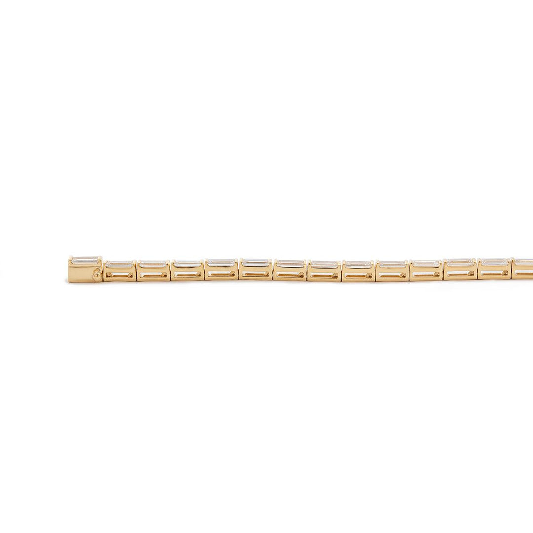 4×2mm Baguette Cut Lab Diamond Half - Bezel Basket Tennis Bracelet - FIORESE JEWELRY