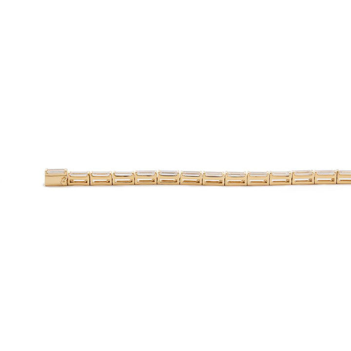 4×2mm Baguette Cut Lab Diamond Half - Bezel Basket Tennis Bracelet - FIORESE JEWELRY