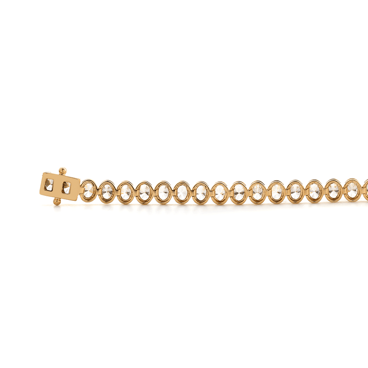 4*3mm Oval Cut Lab Diamond Bezel Tennis Bracelet - FIORESE JEWELRY