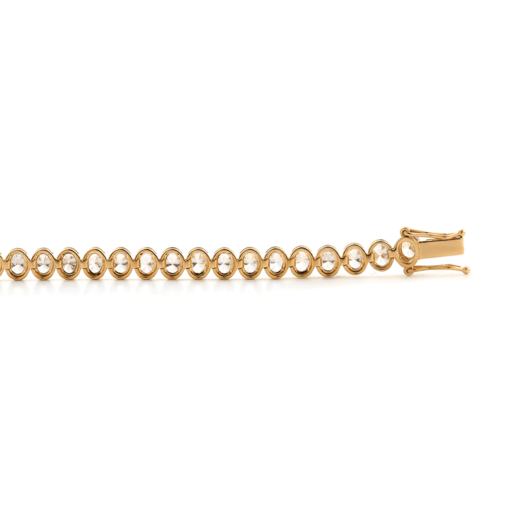 4*3mm Oval Cut Lab Diamond Bezel Tennis Bracelet - FIORESE JEWELRY