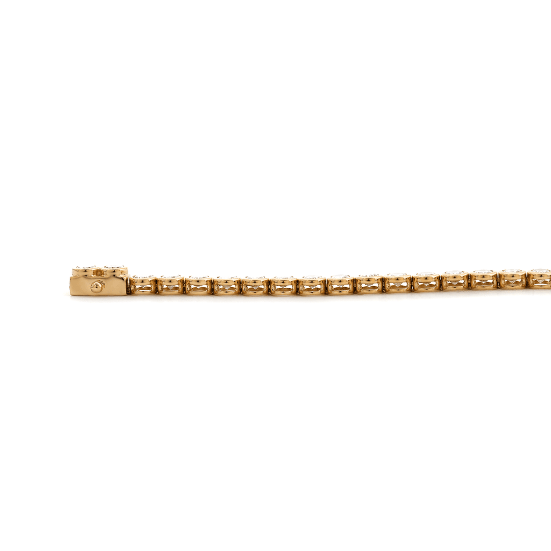 4*3mm Oval Cut Lab Diamond Bezel Tennis Bracelet - FIORESE JEWELRY