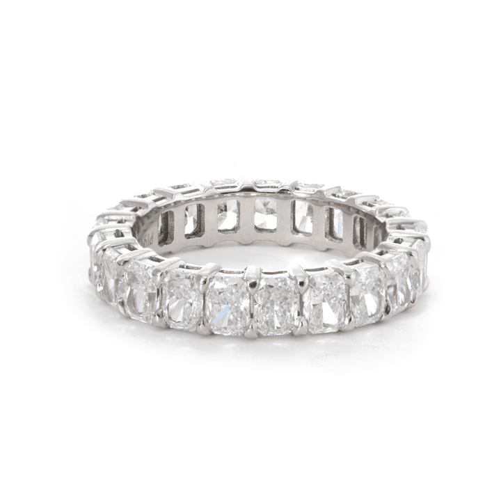 4*3mm Radiant Cut Lab Diamond Shared Claw Prong Basket Eternity Ring - FIORESE JEWELRY