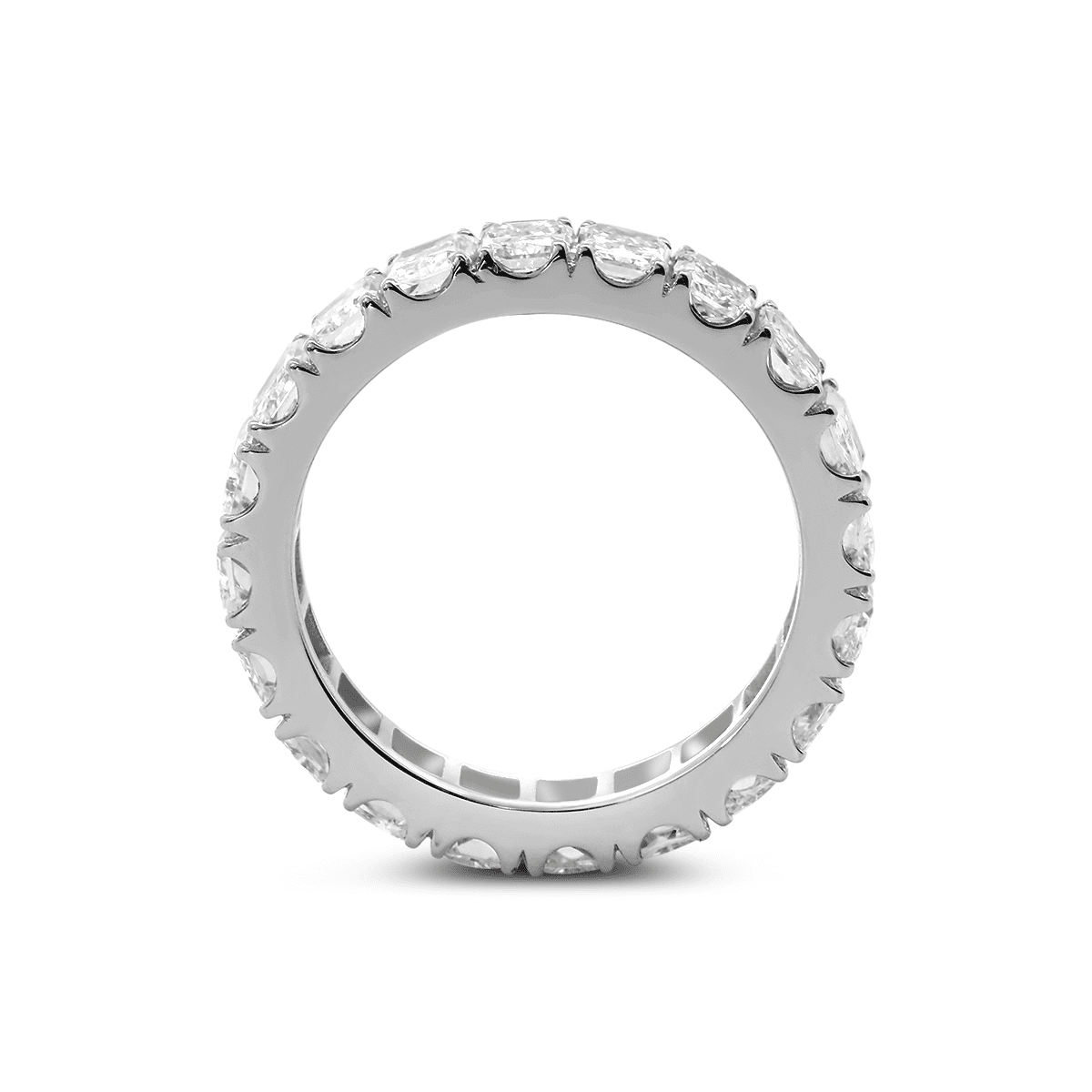 4*3MM Radiant Cut Lab Diamond U Shaped Pave Eternity Band
