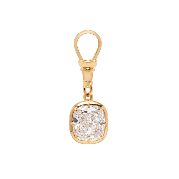 5 CT Elongated Cushion Cut Lab Diamond Bezel Pendant Necklace with Adjustable Beaded Chain - FIORESE JEWELRY