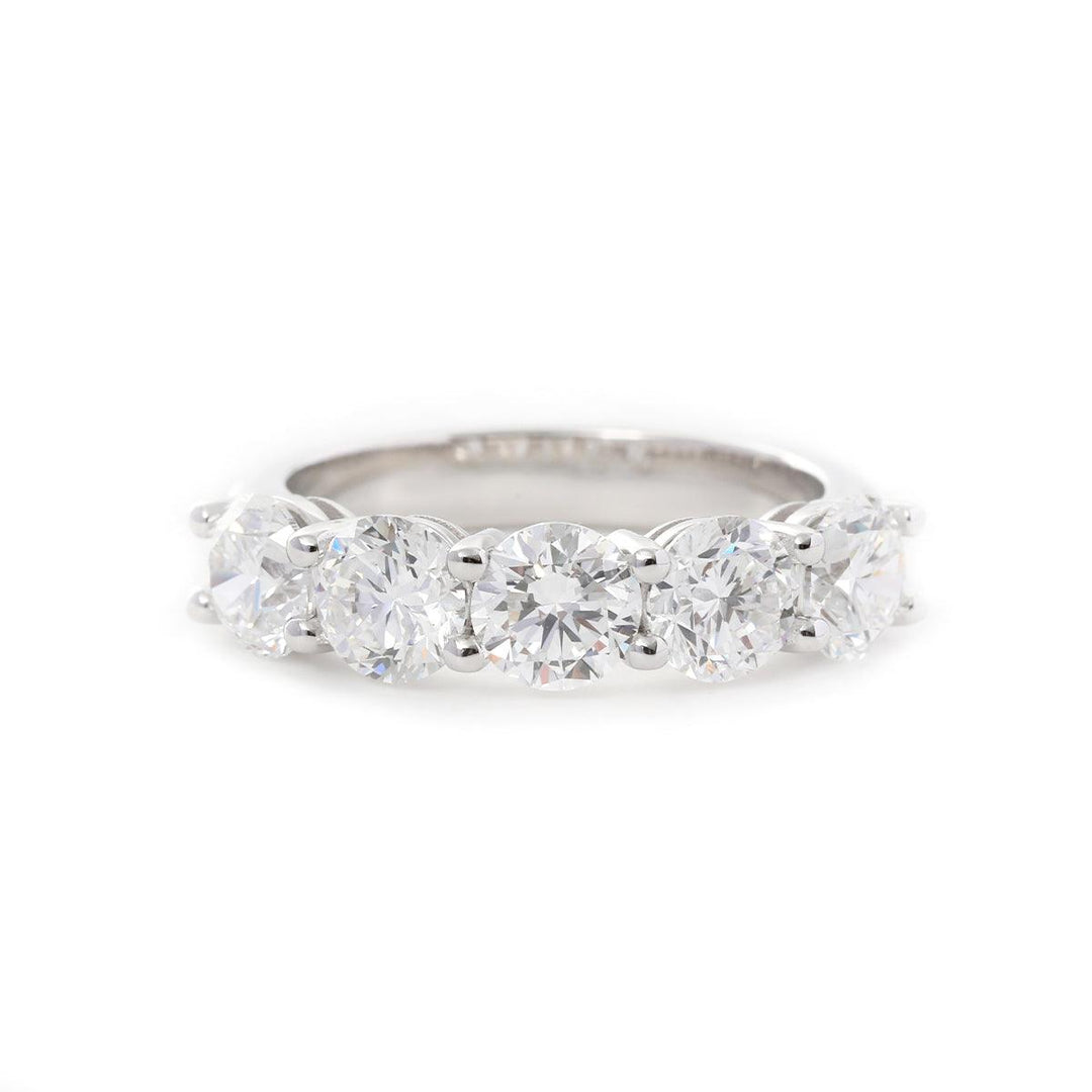 5 - Sotne Round Diamond Shared - prong Basket Ring - FIORESE JEWELRY