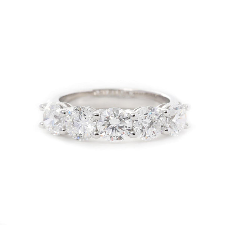 5 - Sotne Round Diamond Shared - prong Basket Ring - FIORESE JEWELRY