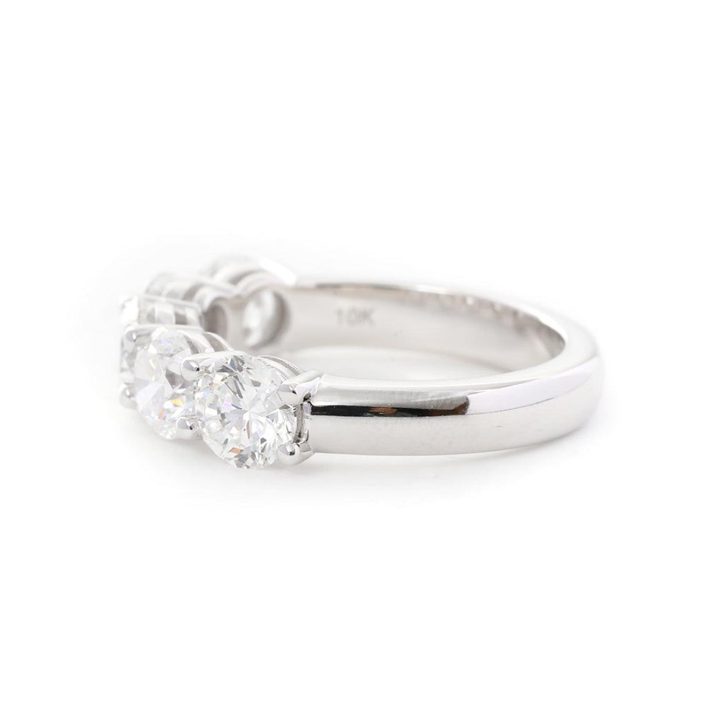 5 - Sotne Round Diamond Shared - prong Basket Ring - FIORESE JEWELRY