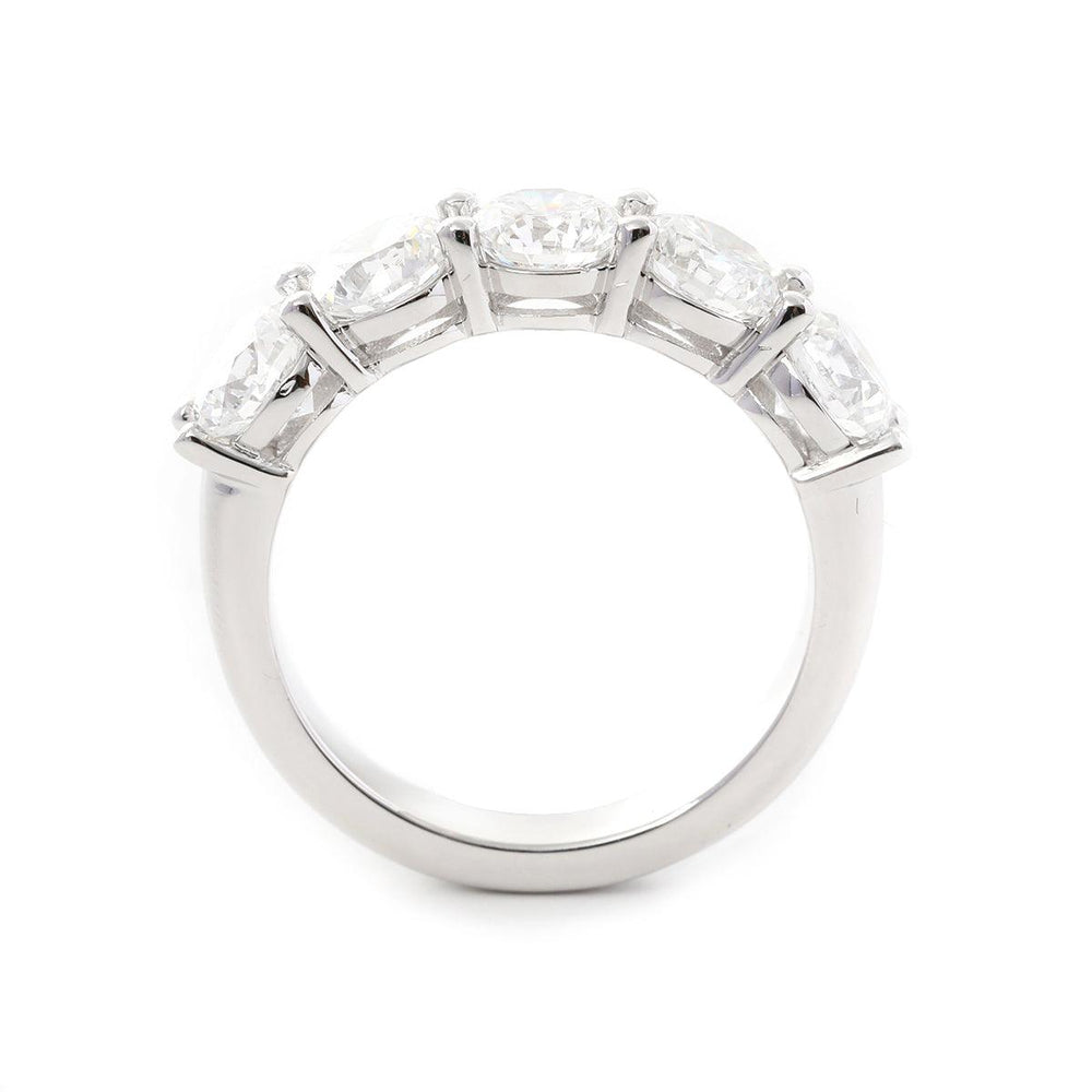 5 - Sotne Round Diamond Shared - prong Basket Ring - FIORESE JEWELRY