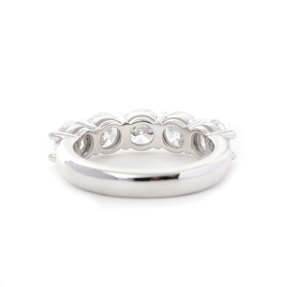 5 - Sotne Round Diamond Shared - prong Basket Ring - FIORESE JEWELRY