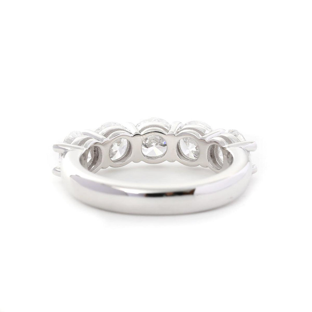 5 - Sotne Round Diamond Shared - prong Basket Ring - FIORESE JEWELRY