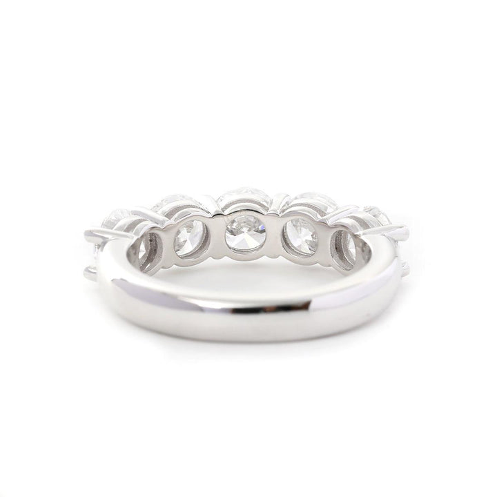 5 - Sotne Round Diamond Shared - prong Basket Ring - FIORESE JEWELRY