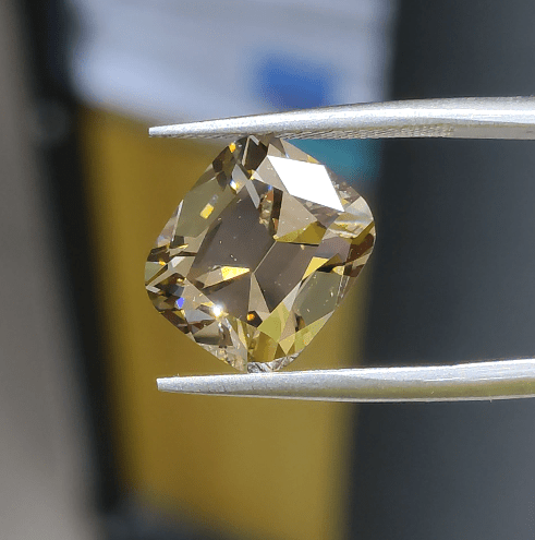 5.58ct Elongated Old Mine Cut Lab Diamond Brown VS NO.330 - FIORESE JEWELRY