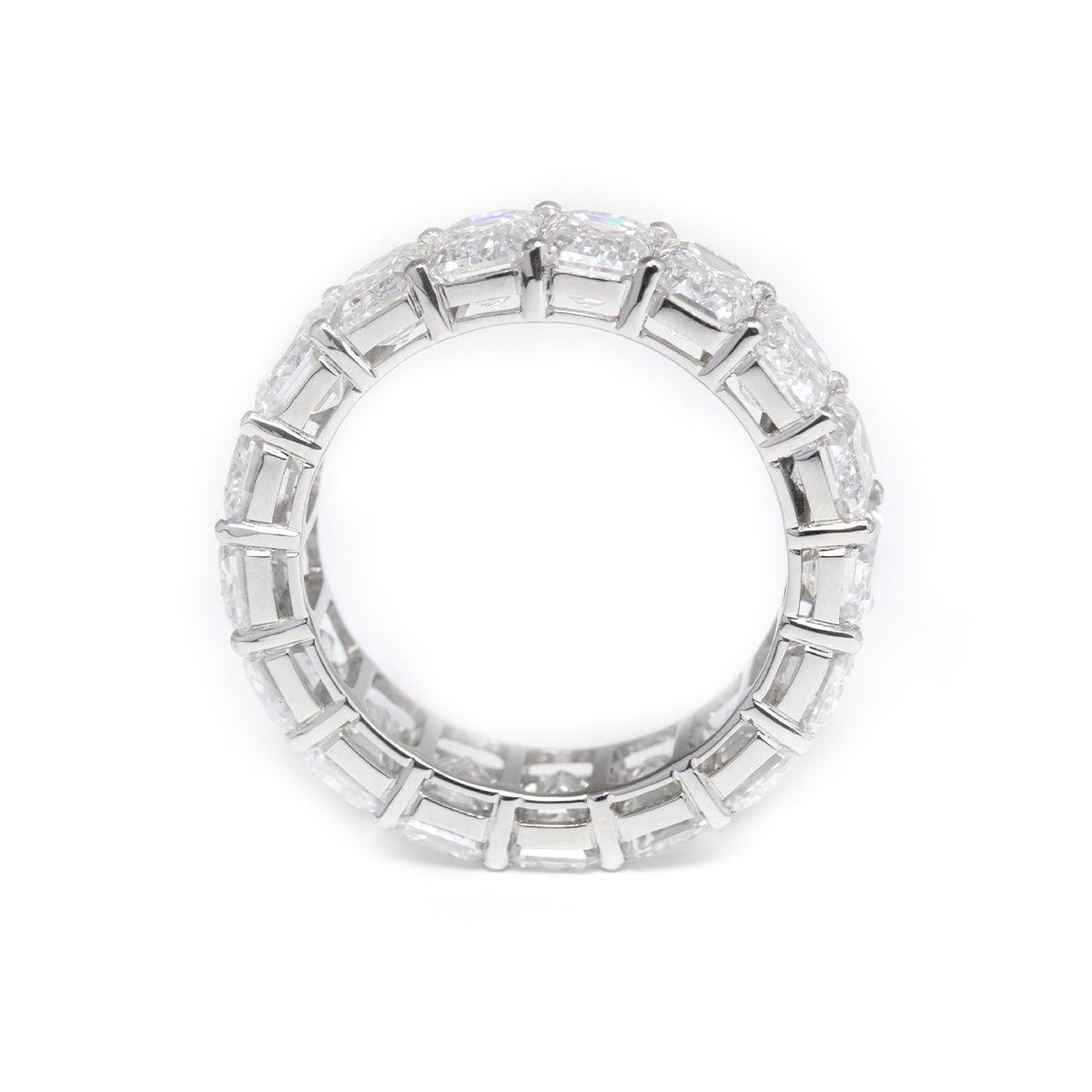 Platinum Emerald Cut Lab Diamond Eternity Ring