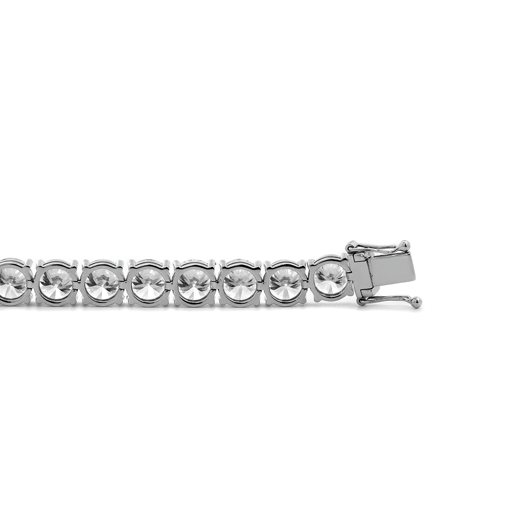 6mm Round Brilliant Cut Lab Diamond 4 - Prong Basket Tennis Bracelet with Box Clasp and Double Safety - FIORESE JEWELRY