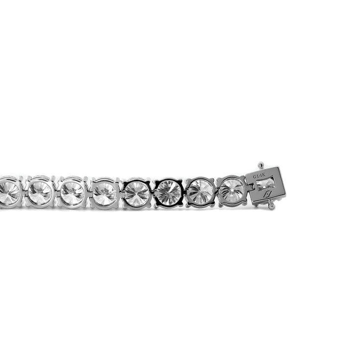 6mm Round Brilliant Cut Lab Diamond 4 - Prong Basket Tennis Bracelet with Box Clasp and Double Safety - FIORESE JEWELRY