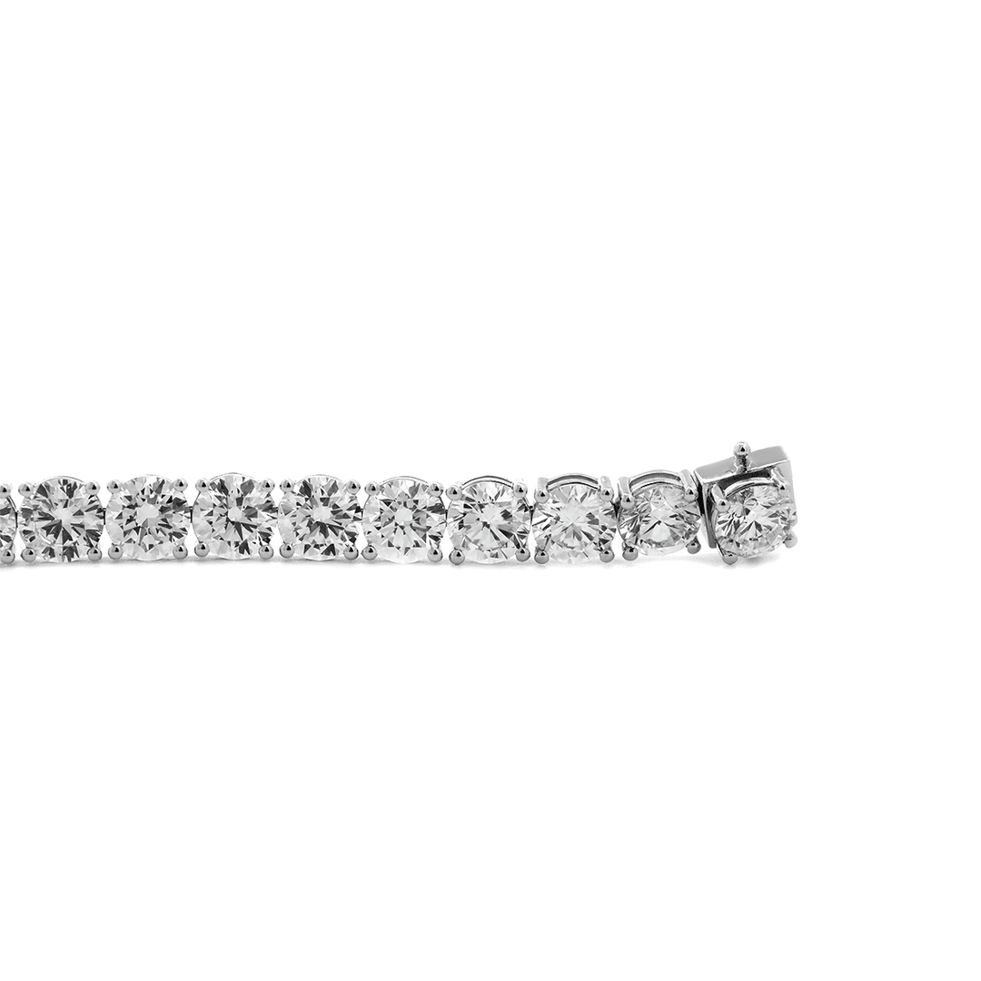 6mm Round Brilliant Cut Lab Diamond 4 - Prong Basket Tennis Bracelet with Box Clasp and Double Safety - FIORESE JEWELRY