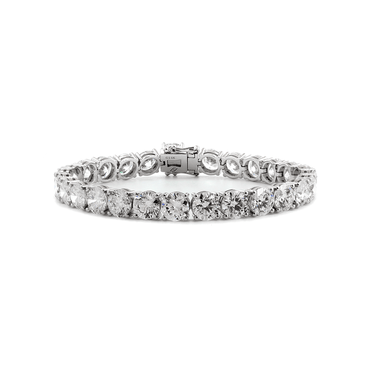 6mm Round Brilliant Cut Lab Diamond 4 - Prong Basket Tennis Bracelet with Box Clasp and Double Safety - FIORESE JEWELRY
