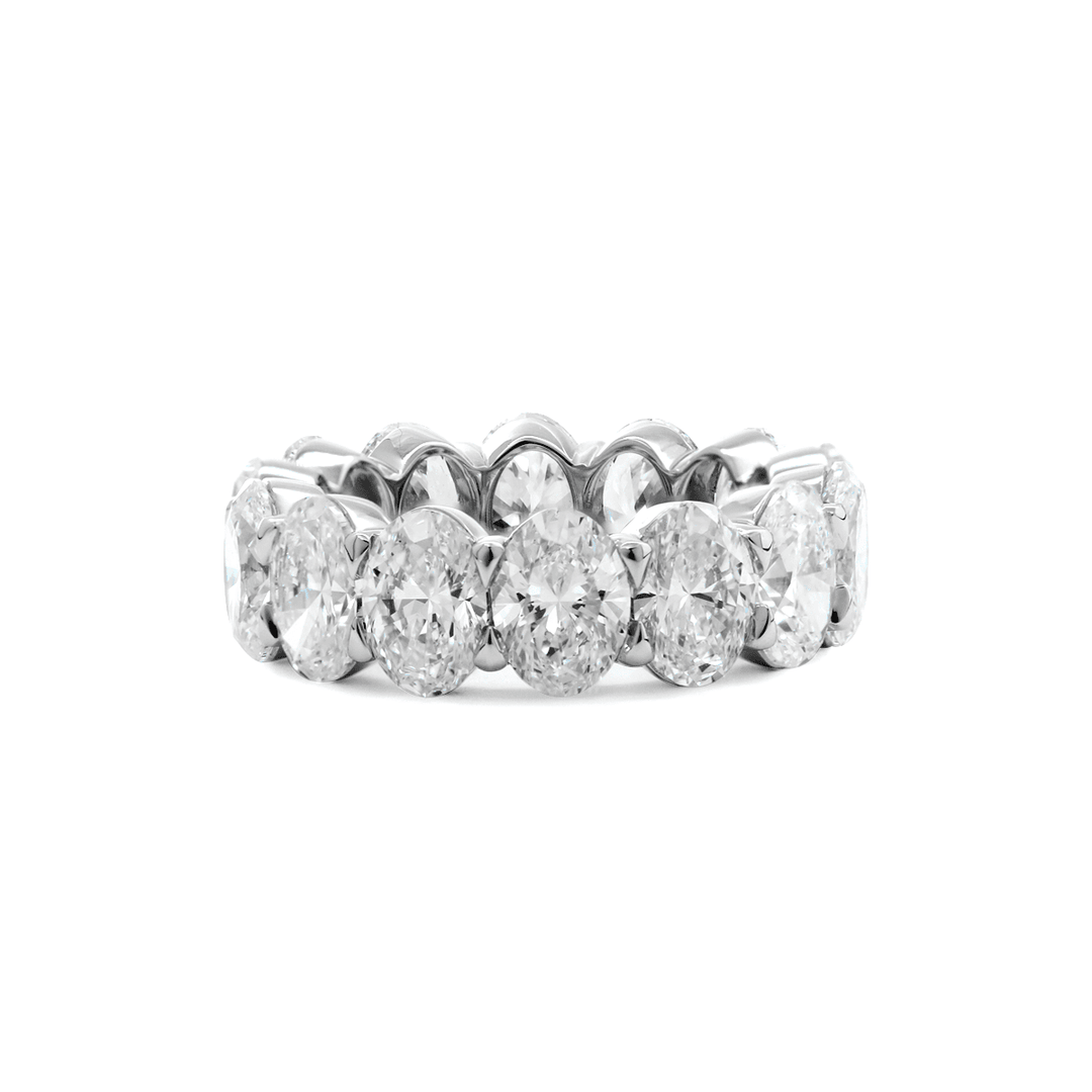 7*5mm Oval Cut Lab Diamond Shared Prong Setting Eternity Ring - FIORESE JEWELRY
