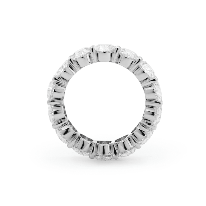 7*5mm Oval Cut Lab Diamond Shared Prong Setting Eternity Ring - FIORESE JEWELRY