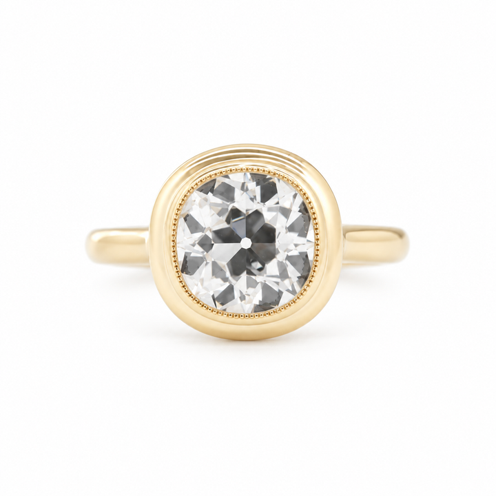 Cushion OMC Diamond Bezel Ring